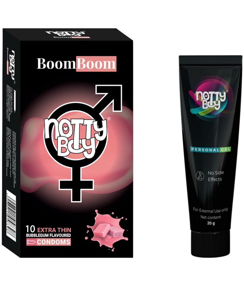     			NottyBoy Long Last  Delay Gel 20gm and Bubblegum Extra Thin Flavoured Condom - Pack of 2