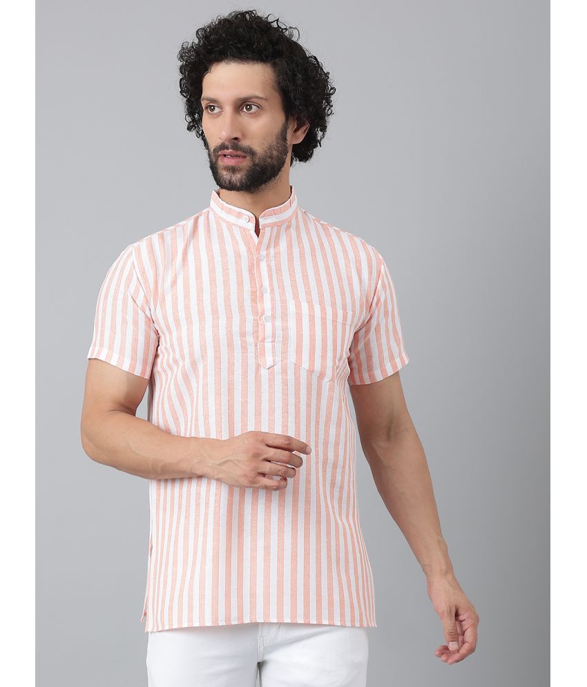     			RIAG Peach Cotton Men's Shirt Style Kurta ( Pack of 1 )