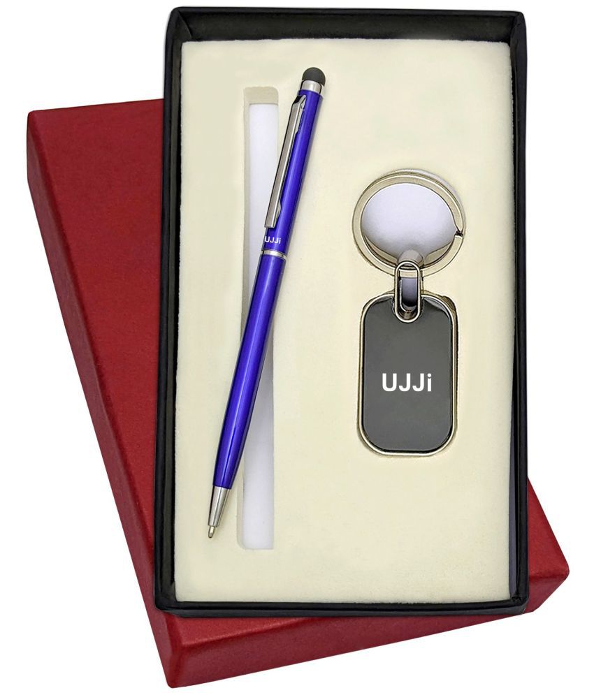     			UJJi 2in1 Blue Slim Design Pen with Touch Stylus and Keyring