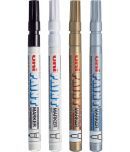 uni-ball PX21 Paint Markers Combo (Black, White, Golden, Silver, Pack of 4)