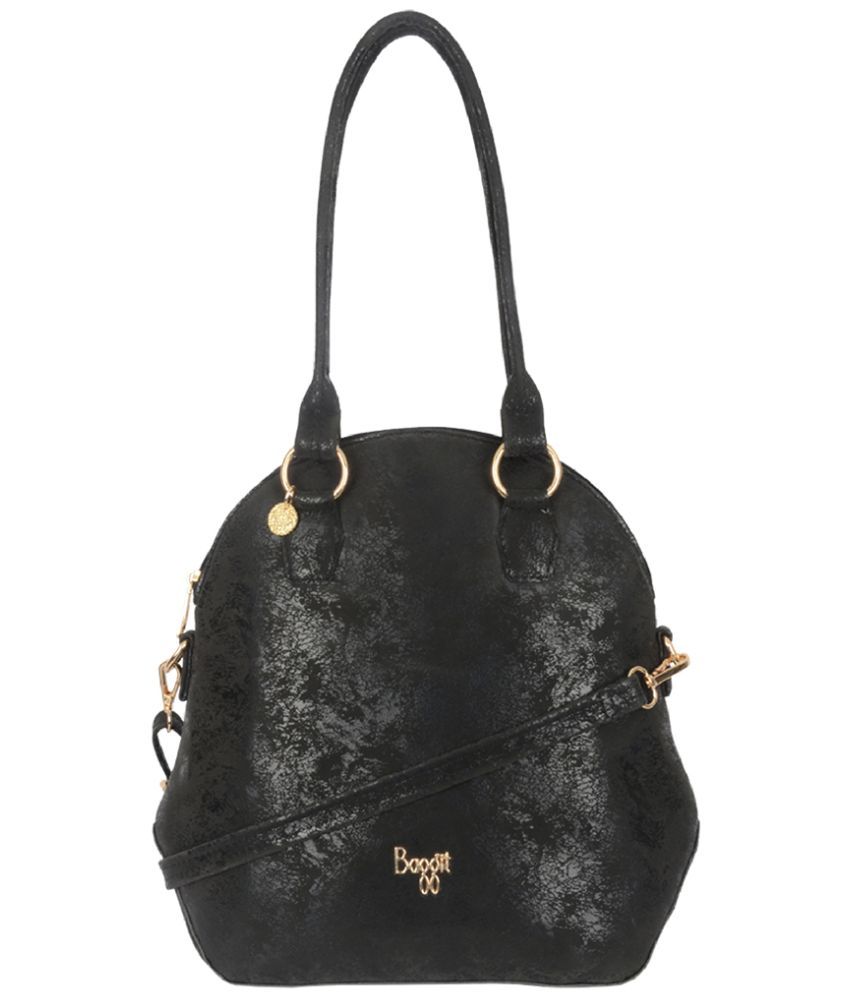     			Baggit Black Faux Leather Shoulder Bag