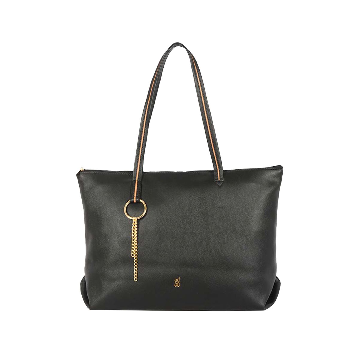     			Baggit Black Faux Leather Tote Bag