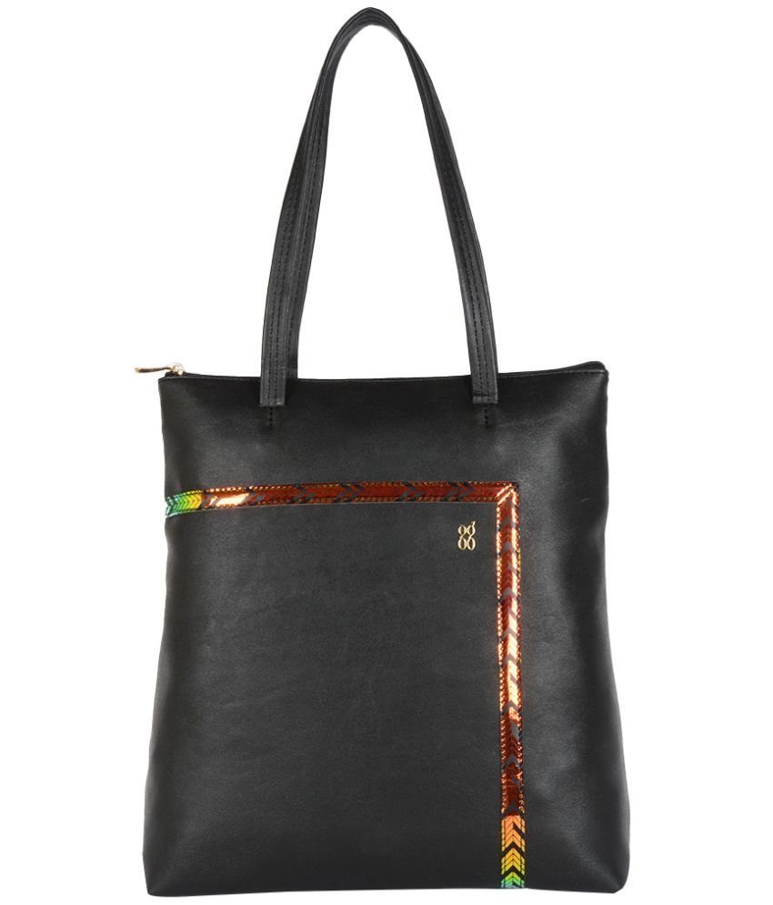     			Baggit Tote Bag Faux Leather Set of 1 ( Black )