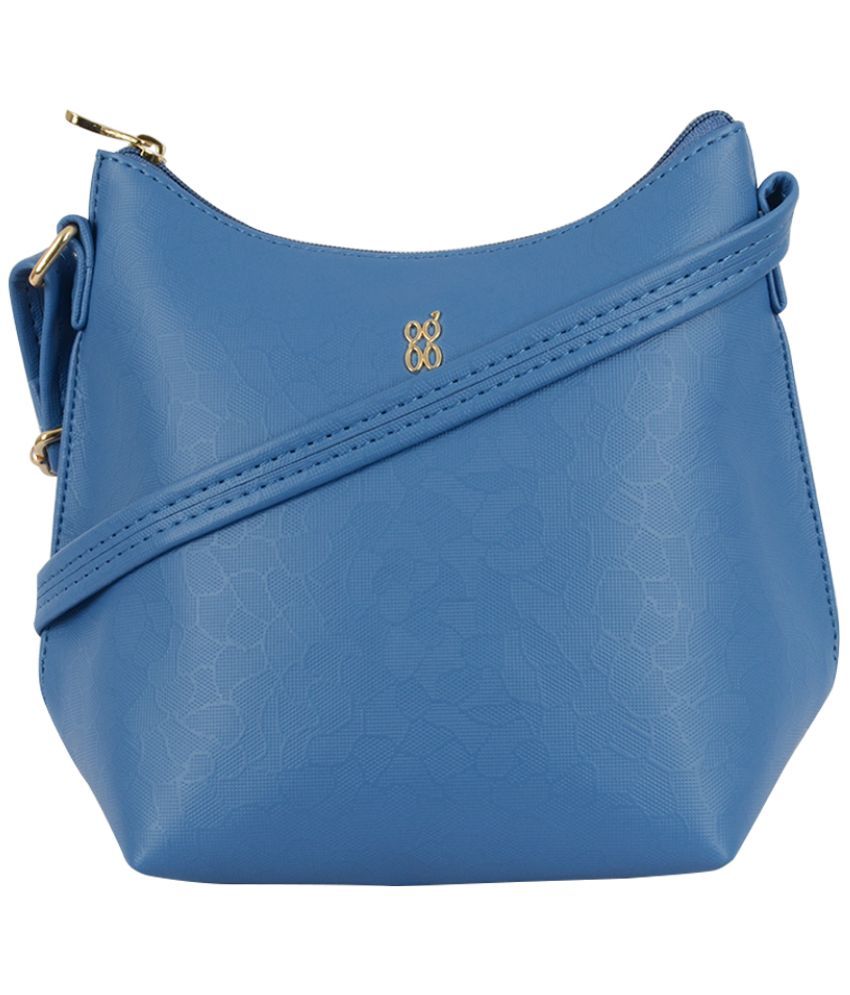     			Baggit Blue Faux Leather Hobo Bag