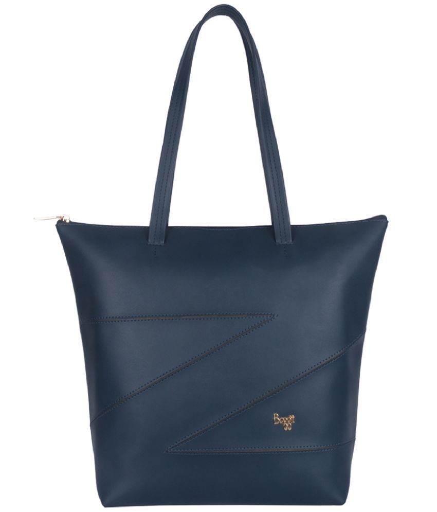     			Baggit Blue Faux Leather Tote Bag