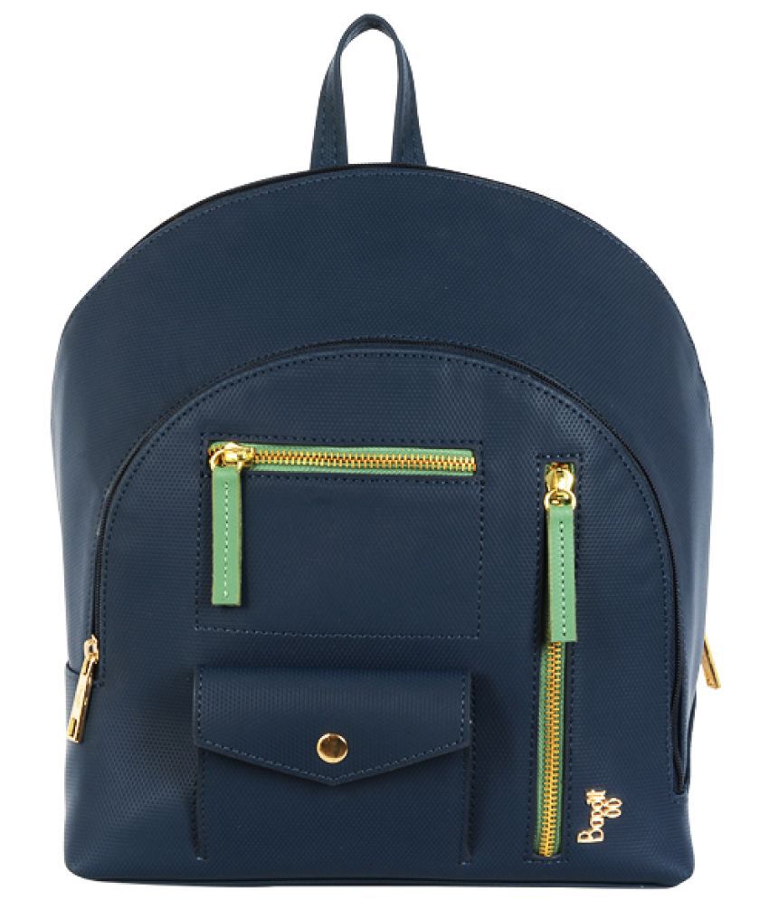     			Baggit Blue PU Backpack