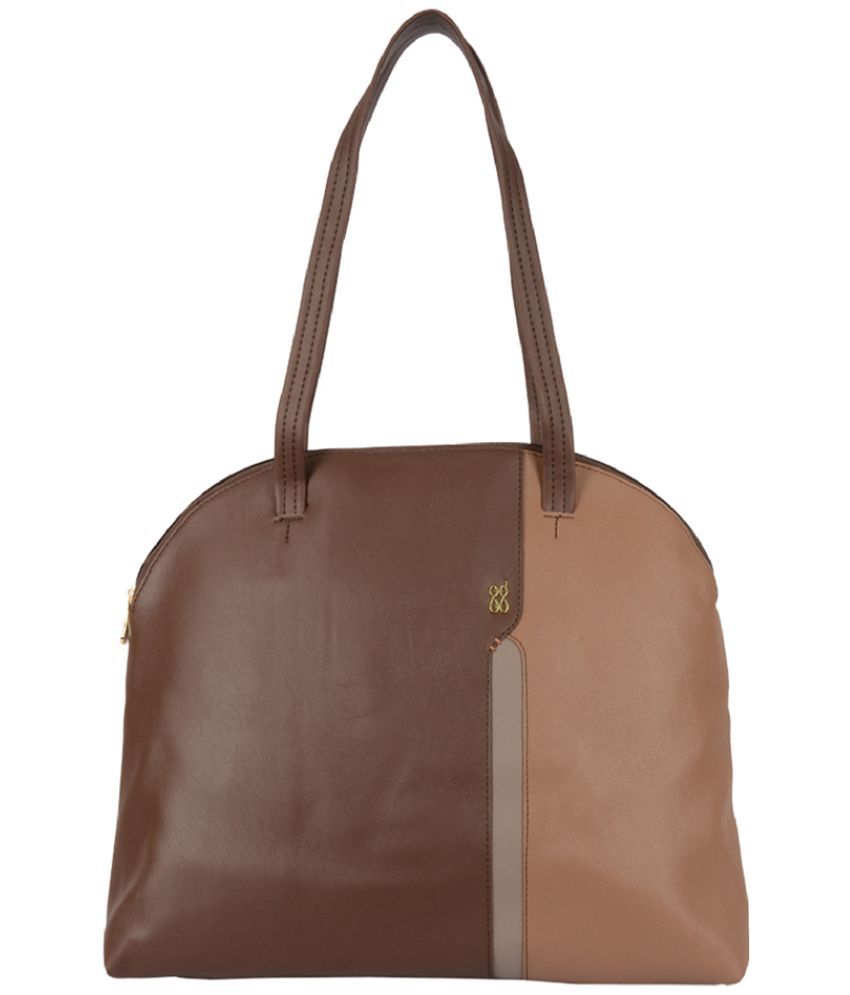     			Baggit Brown Faux Leather Shoulder Bag