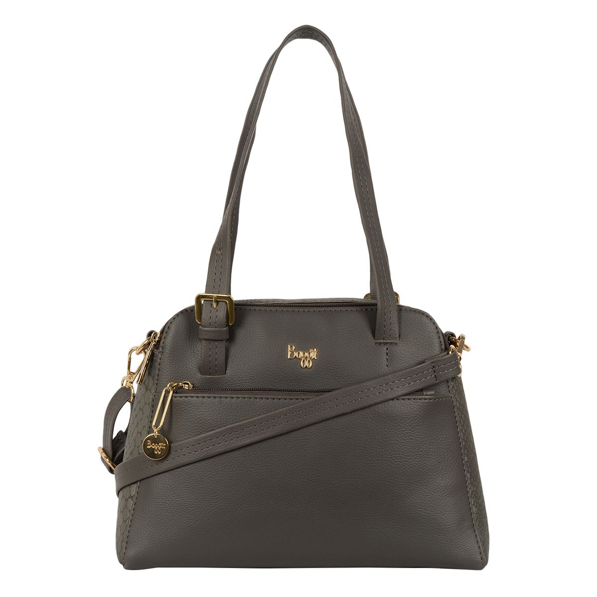     			Baggit Dark Grey Faux Leather Shoulder Bag