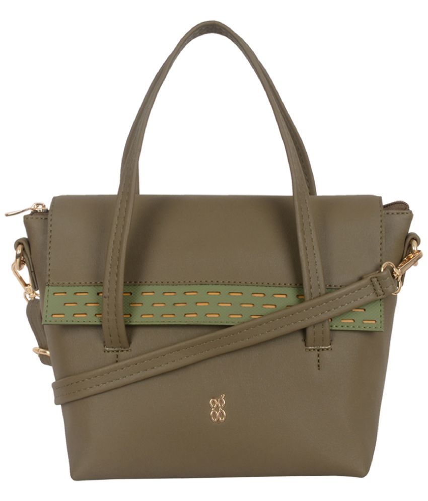     			Baggit Green Faux Leather Satchel Bag