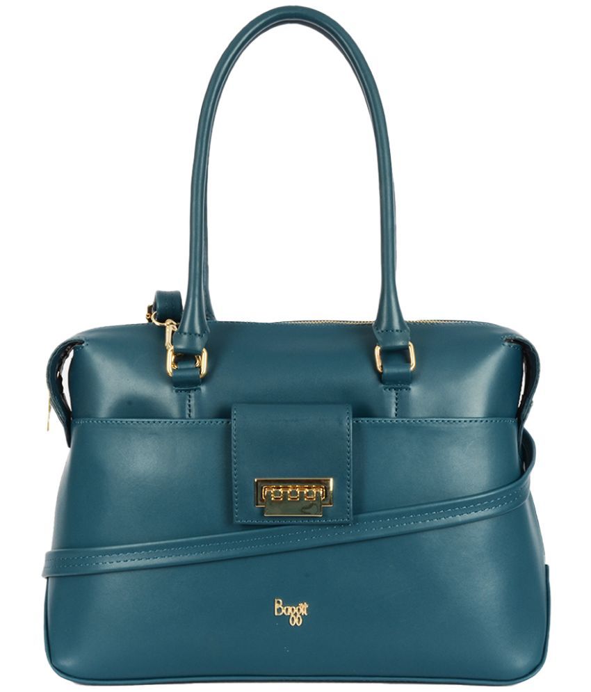     			Baggit Green Faux Leather Tote Bag