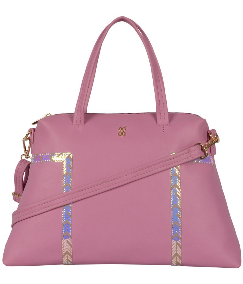     			Baggit Pink Faux Leather Tote Bag