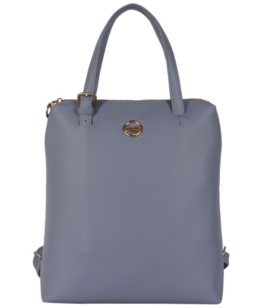     			Baggit Purple Faux Leather Backpack