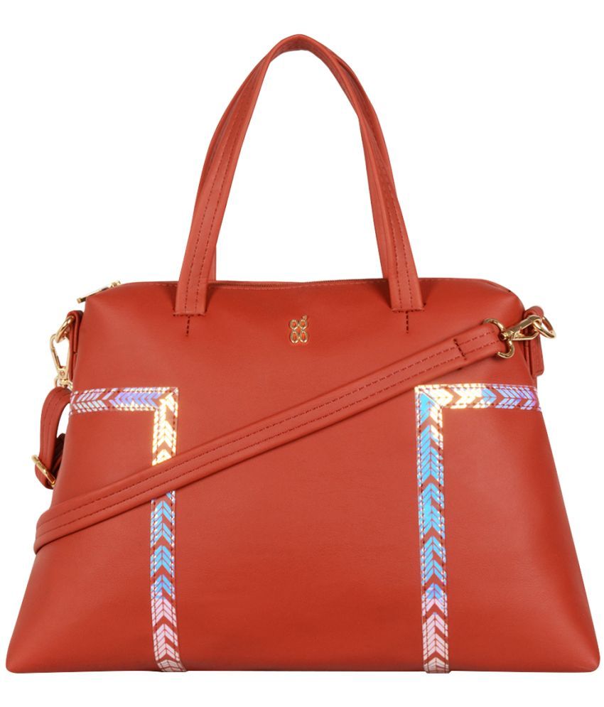     			Baggit Red Faux Leather Tote Bag