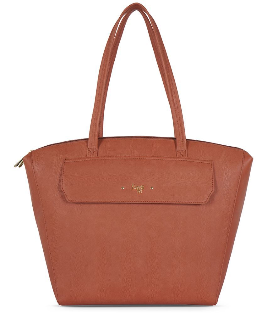     			Baggit Red Faux Leather Tote Bag
