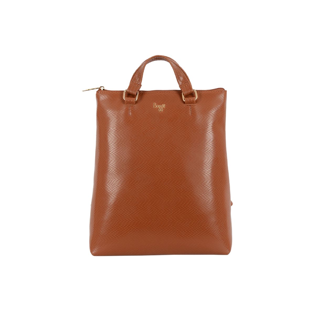     			Baggit Tan Faux Leather Backpack
