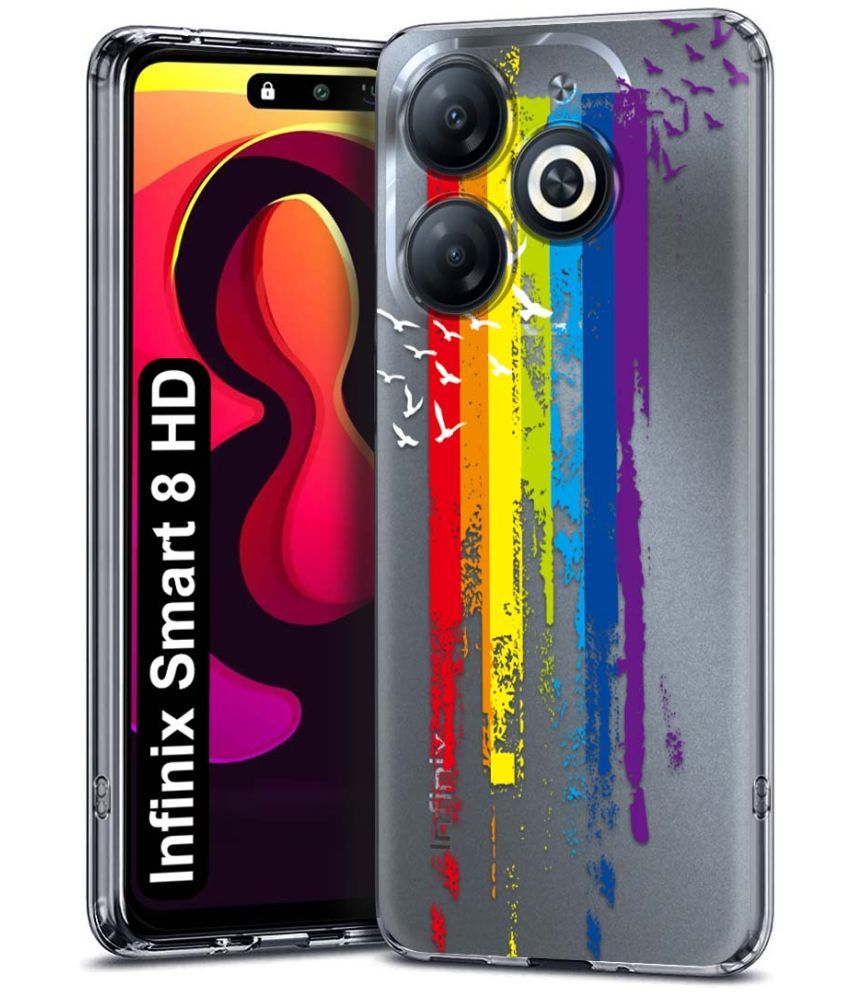     			Fashionury Multicolor Printed Back Cover Silicon Compatible For Infinix Smart 8 HD ( Pack of 1 )