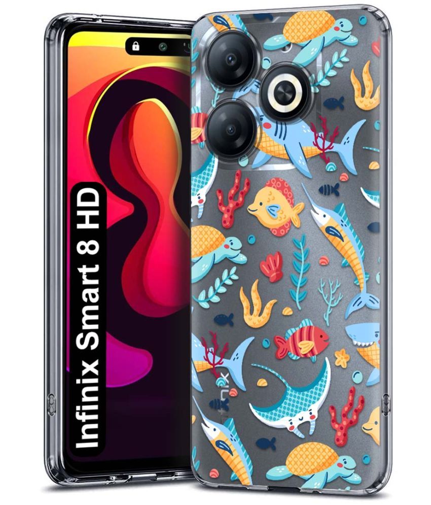     			Fashionury Multicolor Printed Back Cover Silicon Compatible For Infinix Smart 8 HD ( Pack of 1 )