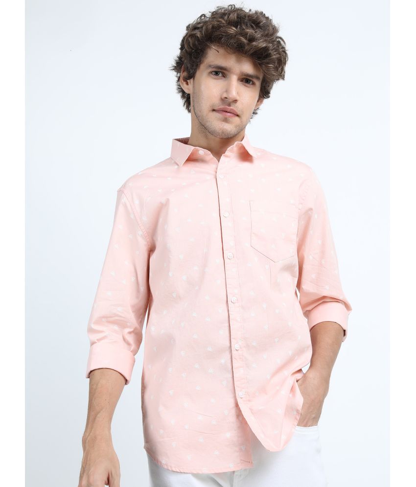     			Ketch 100% Cotton Slim Fit Printed Full Sleeves Men's Casual Shirt - Peach ( Pack of 1 )