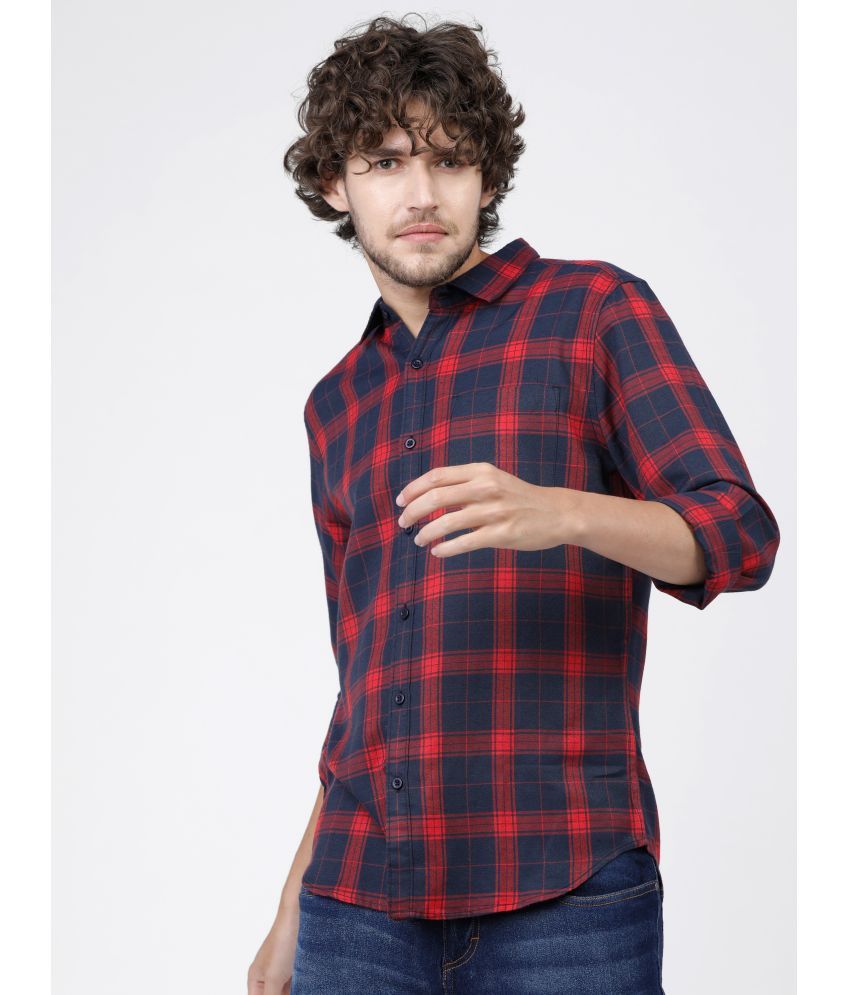     			Ketch Cotton Blend Slim Fit Checks Full Sleeves Men's Casual Shirt - Navy Blue ( Pack of 1 )