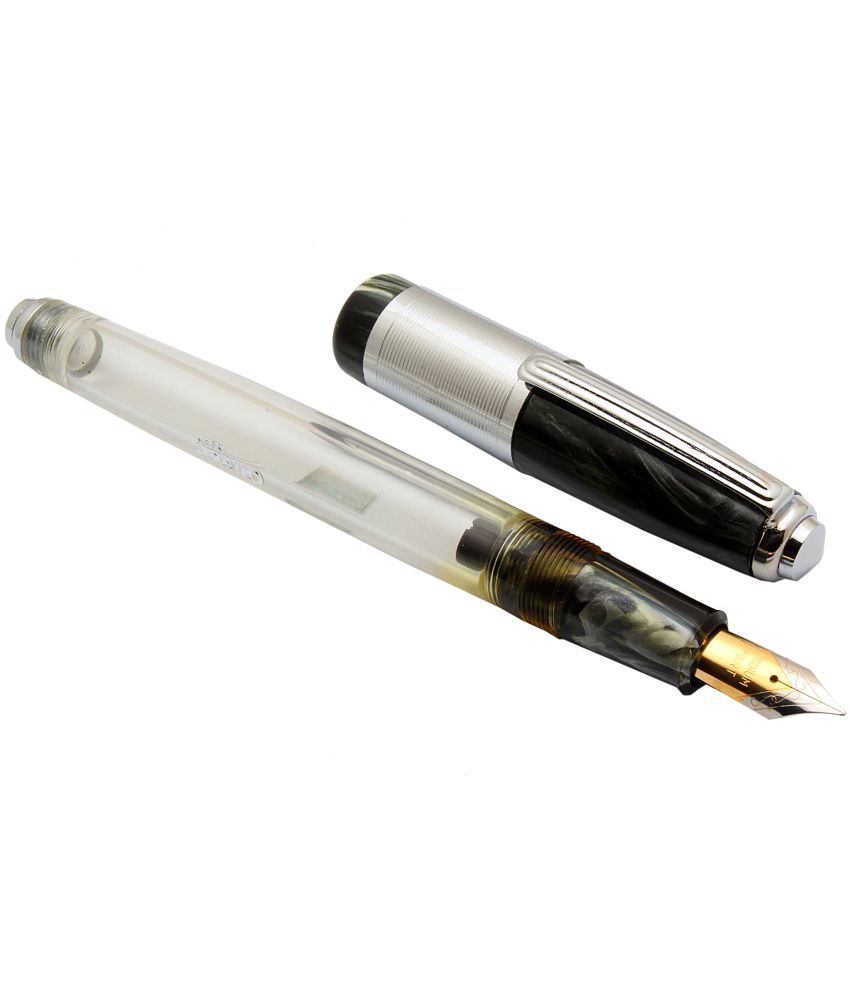     			Srpc Oliver 71 HT Black Demonstrator Eyedropper Fountain Pen With Medium Nib & Chrome Trims