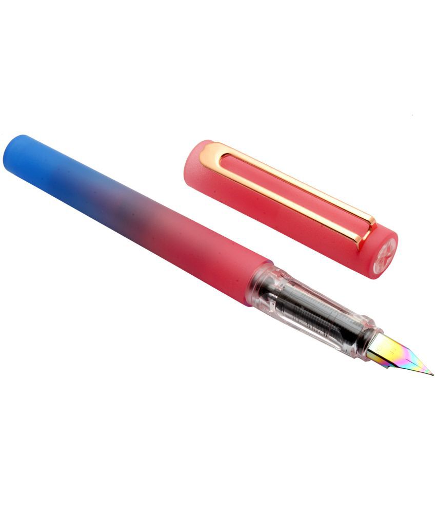     			Srpc Yiren 6077 Dualtone Body Color Fountain Pen With Rose Gold Clip & Rainbow Colored Extra Fine Nib