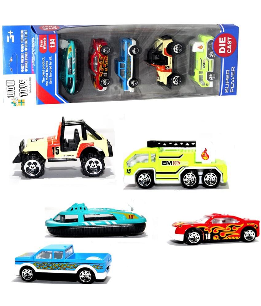    			WOW Toys - Delivering Joys of Life|| Friction City Cars Cars ||Die Cast Metal|| Multi Colour || Pack of 5 Mini Cars|| 1:64 Scale Ratio\n