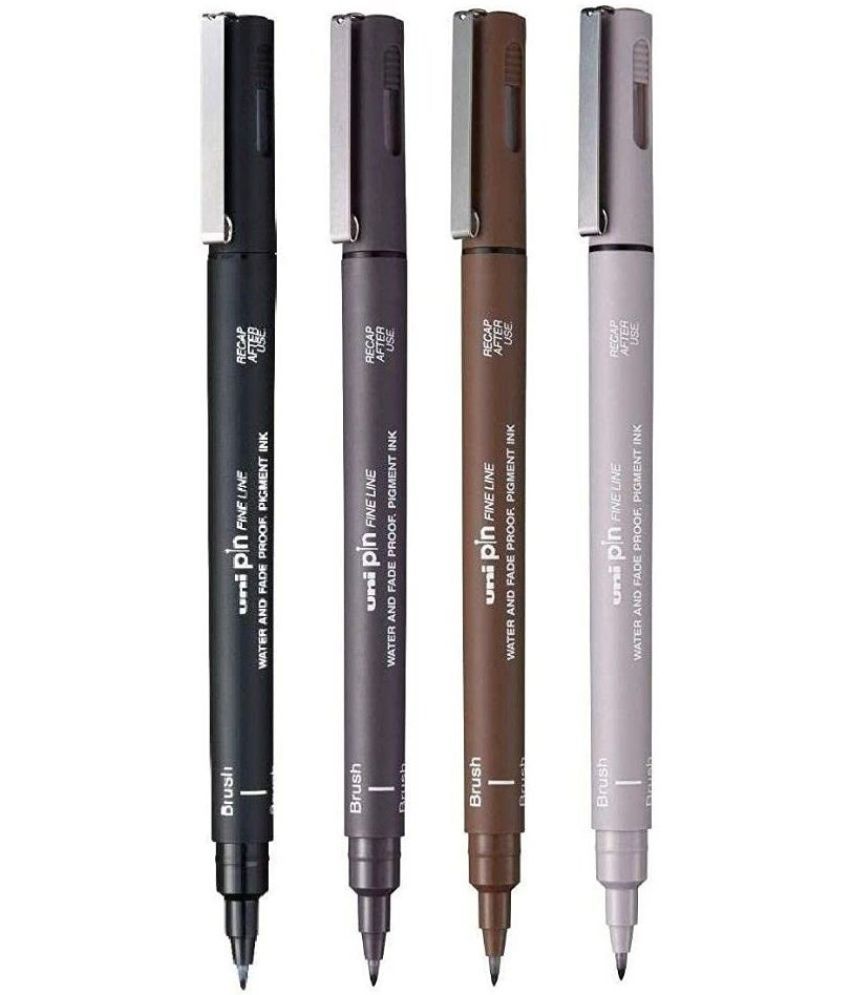     			uni-ball PIN-200E Fine Line Drawing Pens Combo Pack, Multicolor, Black,Dark Grey,Light Grey & Sepia Brush, Pack of 4