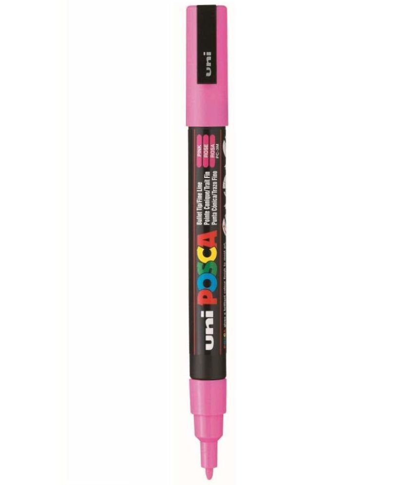     			uni-ball Posca 3M 0.9-1.3 mm Bullet Shaped Marker Pen, Pink Ink, Pack of 3