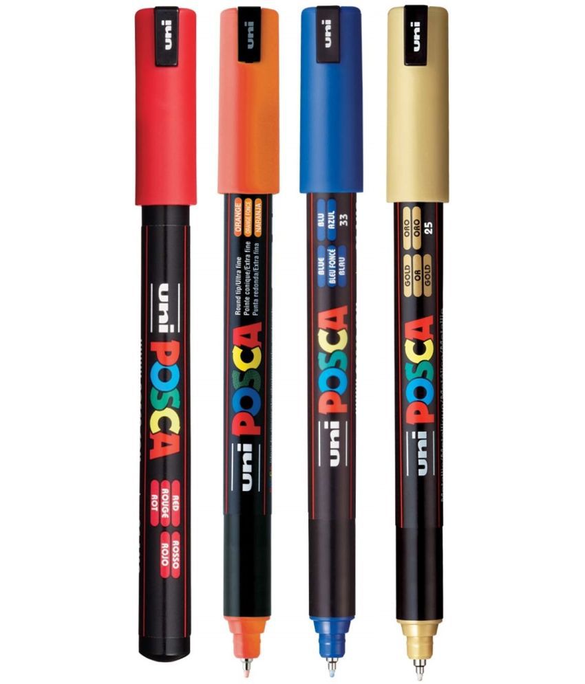     			uni-ball Posca PC-1MR 0.7 mm Extra-Fine Tip Markers, Multicolor Ink, Set of 4