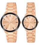 acnos Rose Gold Stainless Steel Analog Couple's Watch