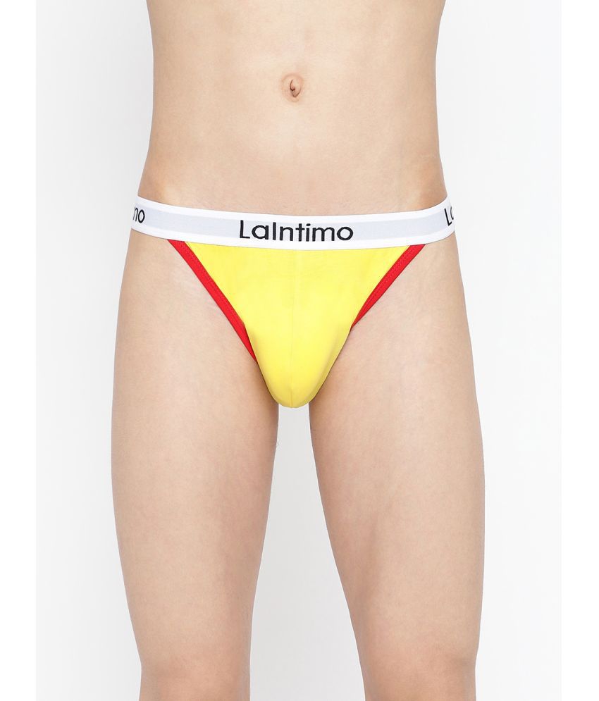     			La Intimo Yellow Cotton Men's Bikini ( Pack of 1 )