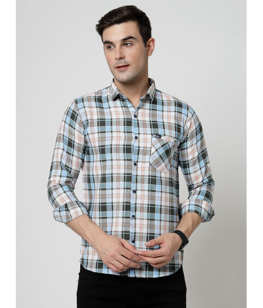     			allan peter 100% Cotton Regular Fit Checks Full Sleeves Men's Casual Shirt - Green ( Pack of 1 )