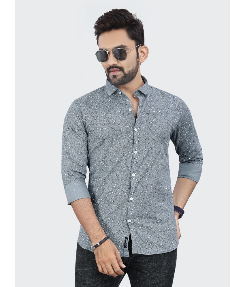     			allan peter 100% Cotton Regular Fit Printed Full Sleeves Men's Casual Shirt - Grey ( Pack of 1 )