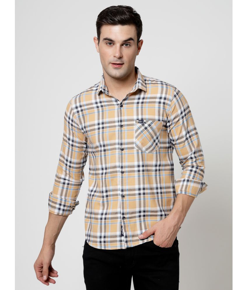     			allan peter 100% Cotton Regular Fit Checks Full Sleeves Men's Casual Shirt - Beige ( Pack of 1 )
