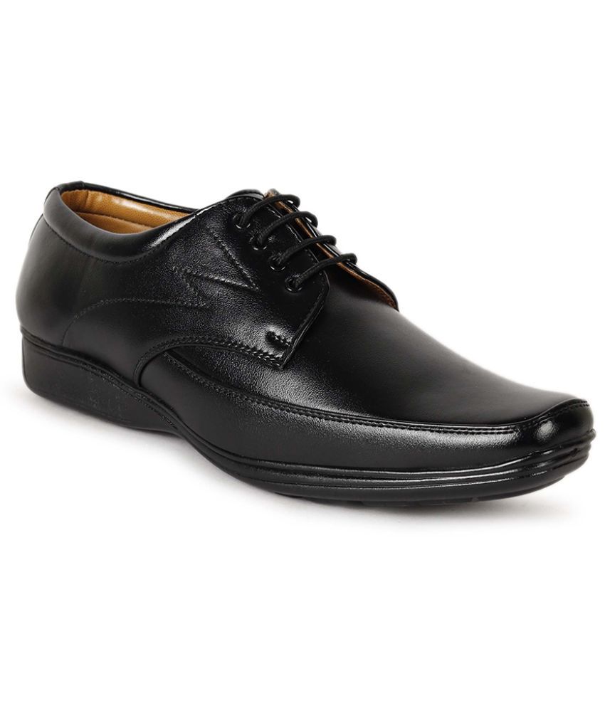     			Aadi Black Men's Derby Formal Shoes