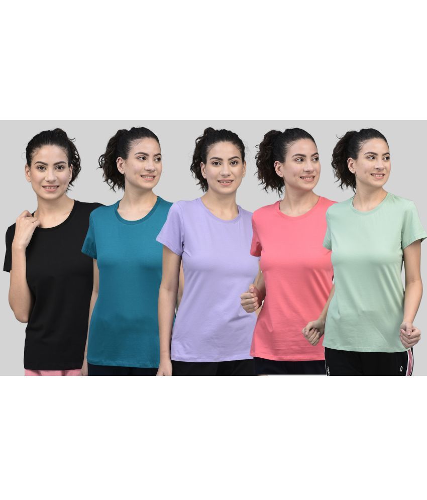     			Dollar Multi Cotton Blend Tees - Pack of 5