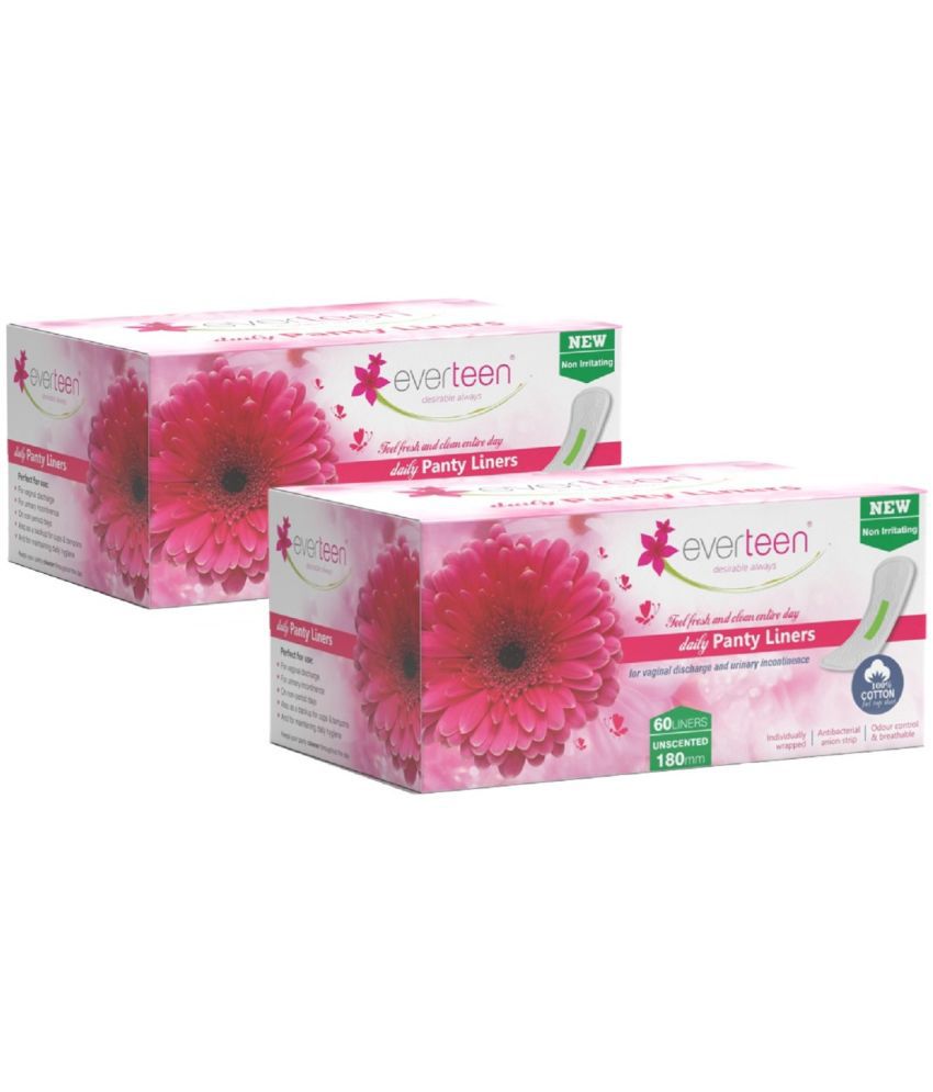     			everteen Panty Liners For Women Daily Use With Antibacterial Strip (Box of 120pcs, 180mm)