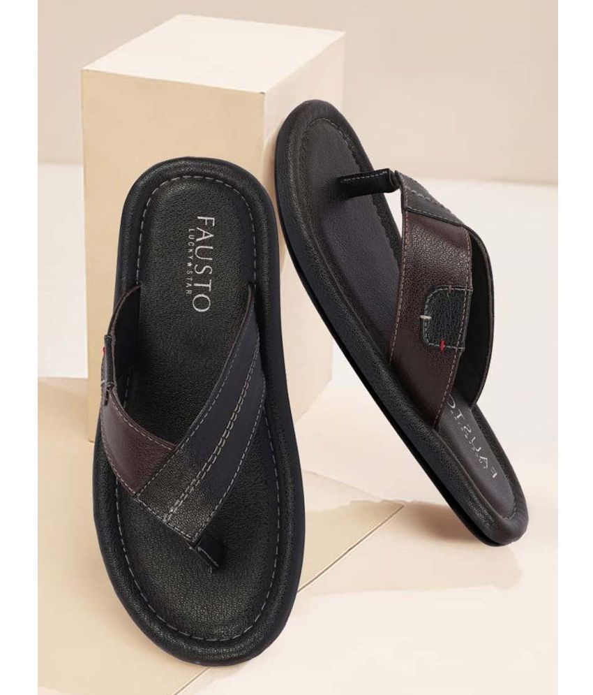     			Fausto Black Men's Daily Slipper