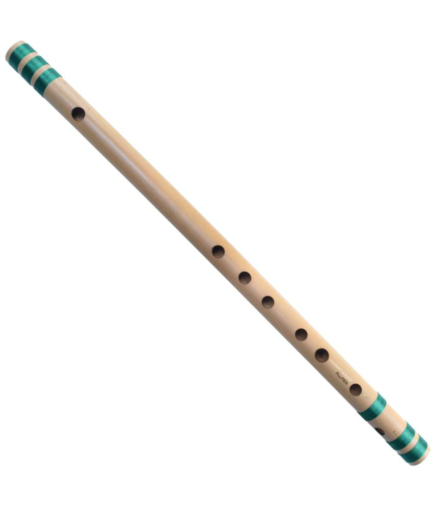     			HARIPRASAD Flutes New Edition for Beginners C Scale Right Handed Assam Bamboo Bansuri Musical Instrument 19 inch Approx. (Green)