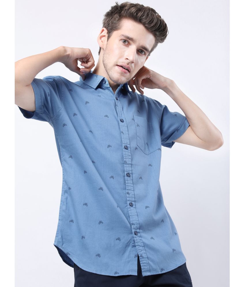     			Ketch 100% Cotton Slim Fit Printed Half Sleeves Men's Casual Shirt - Blue ( Pack of 1 )