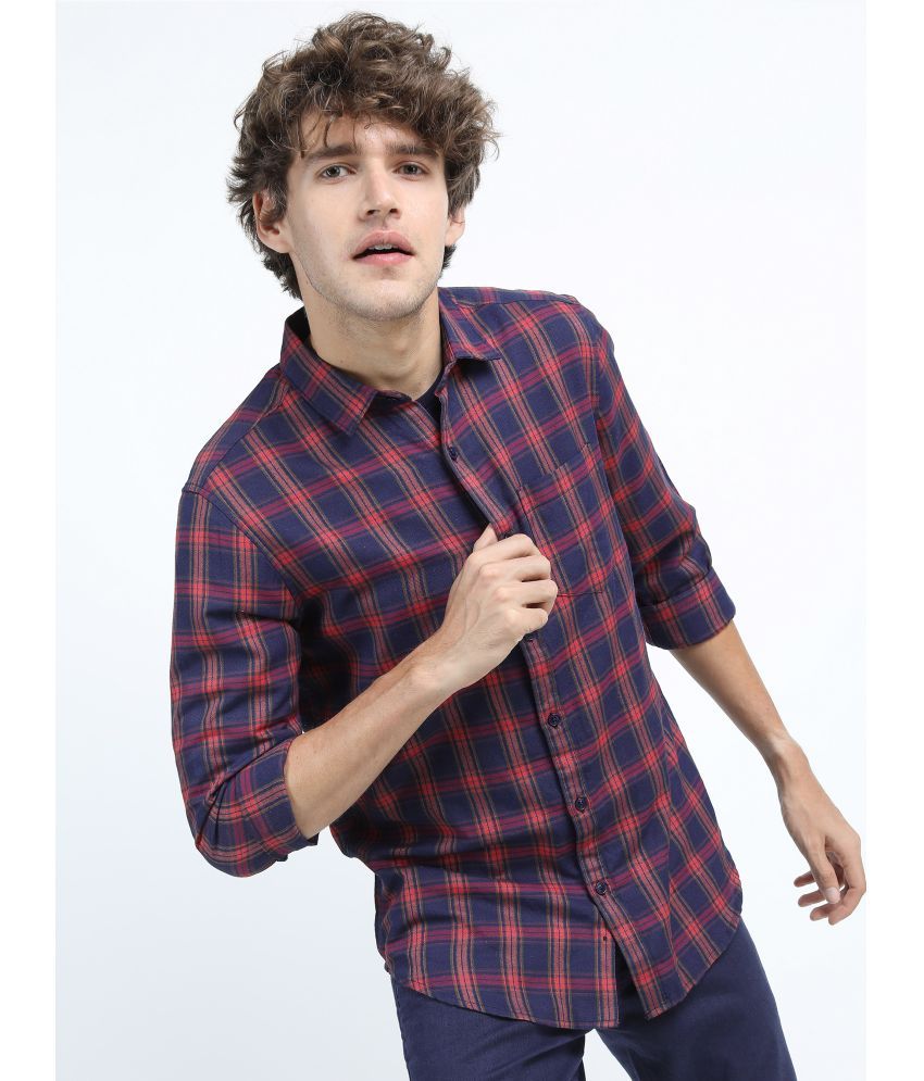     			Ketch Polyester Slim Fit Checks Full Sleeves Men's Casual Shirt - Red ( Pack of 1 )