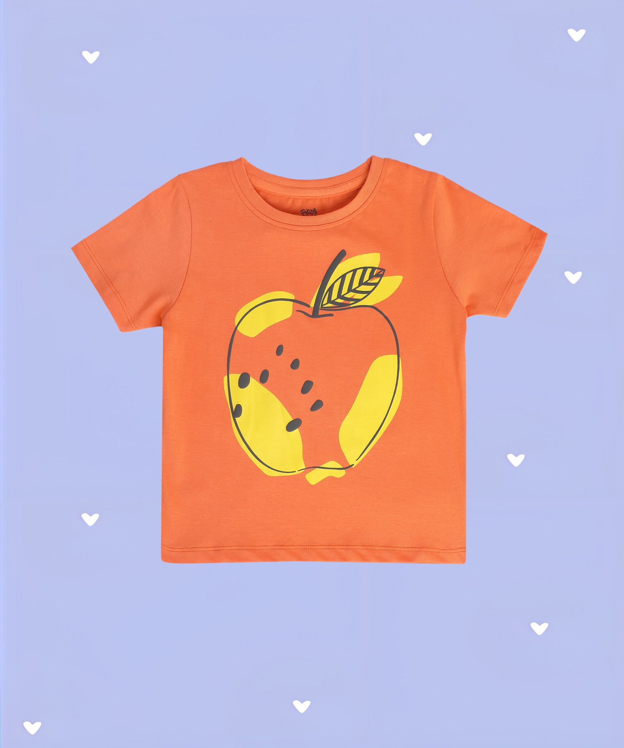     			MINI KLUB Orange Cotton Girls Top ( Pack of 1 )