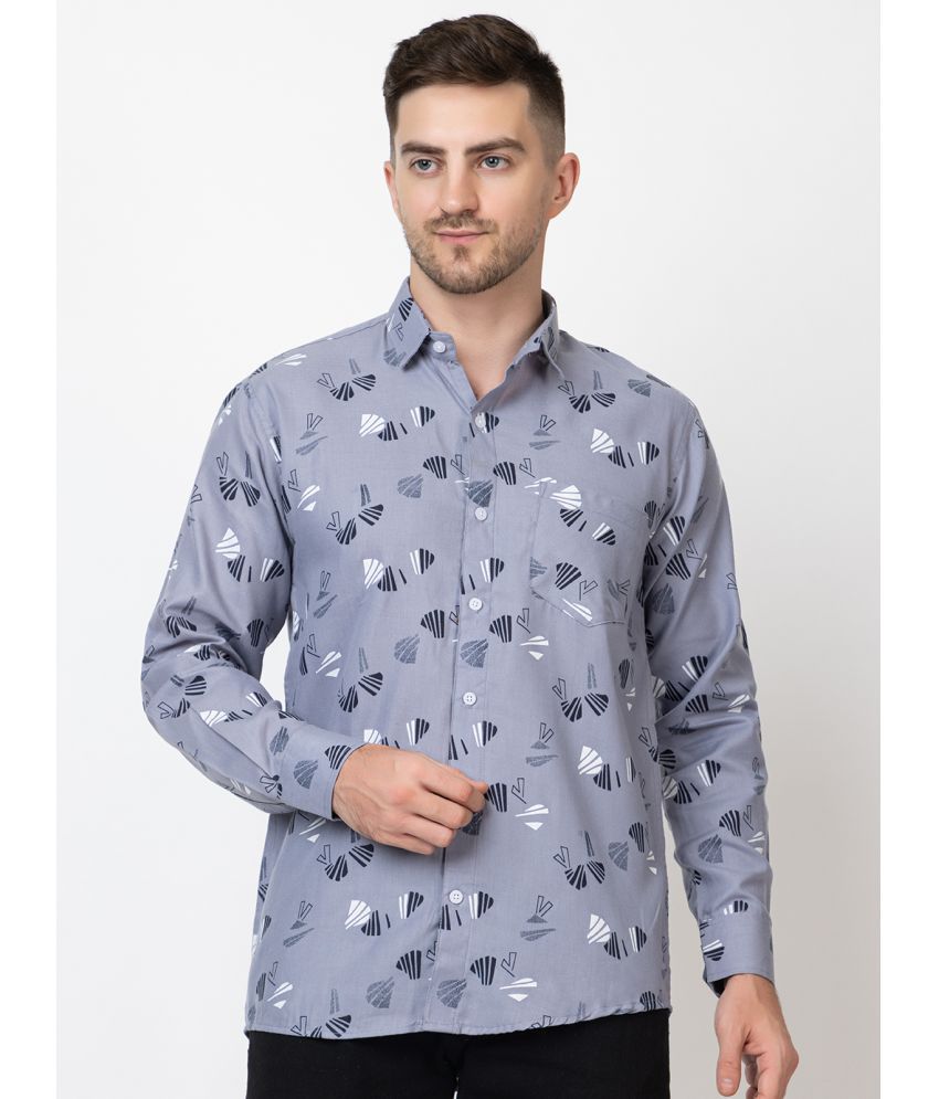     			MODERNITY Cotton Blend Regular Fit Printed Full Sleeves Men's Casual Shirt - Grey ( Pack of 1 )