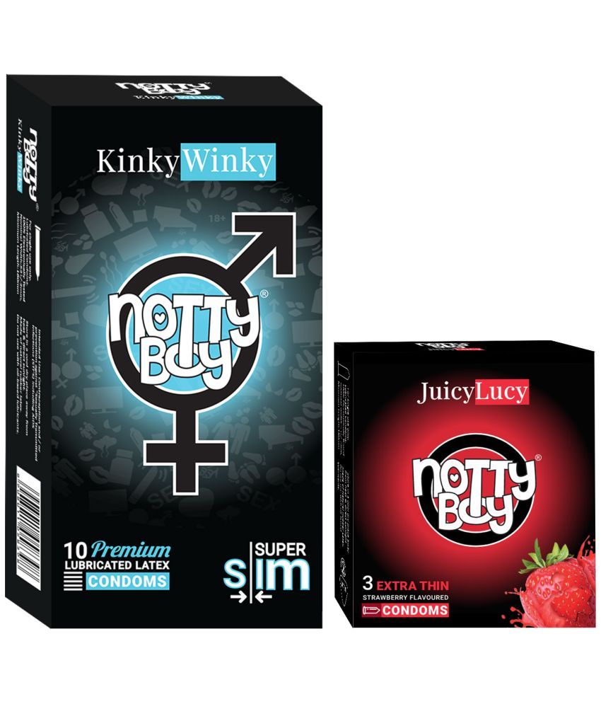     			NottyBoy Super Slim Ultra Thin and Juicy Strawberry Flavoured Condoms - (Set of 2, 13 Pieces)