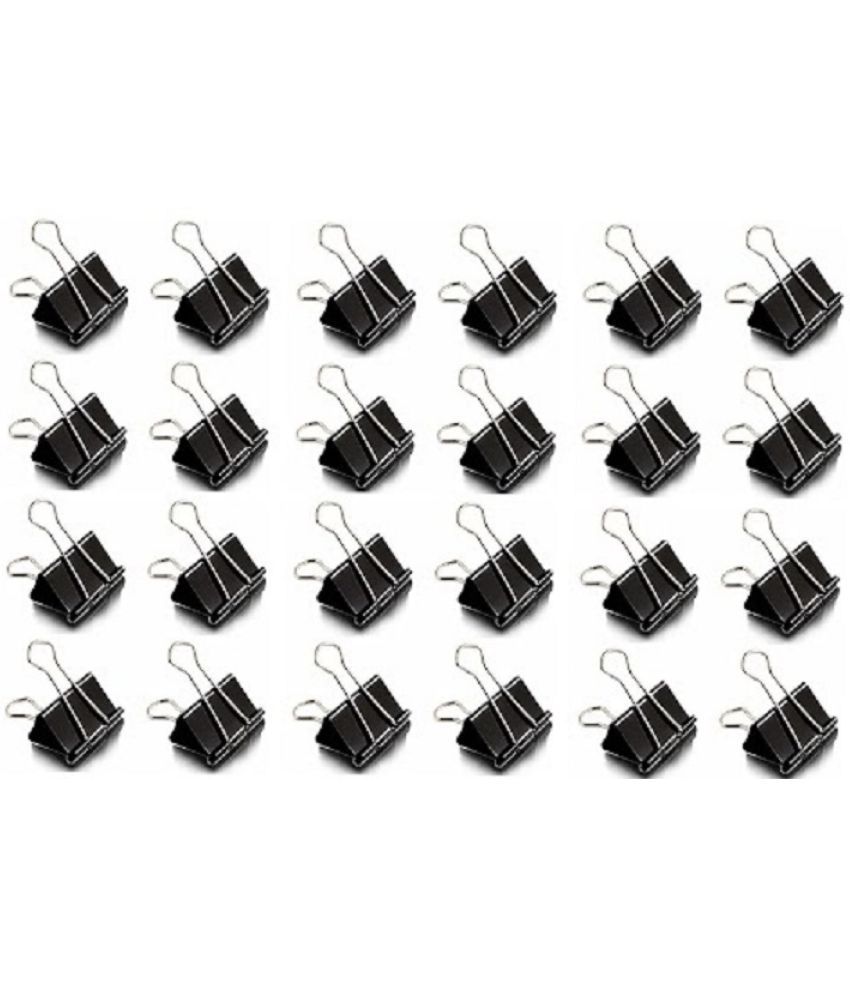     			Oddy Clip Series Medium Metal Binder Clip (Set of 24, Black)