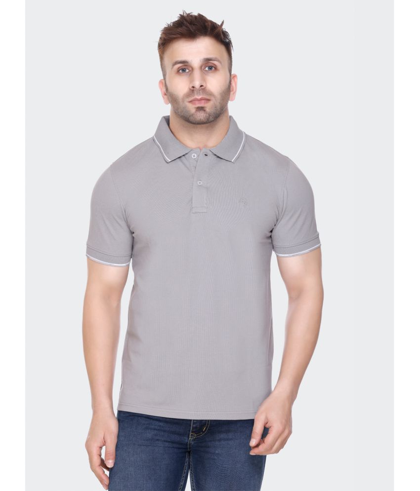     			Trooika Cotton Regular Fit Solid Half Sleeves Men's Polo T Shirt - Grey ( Pack of 1 )