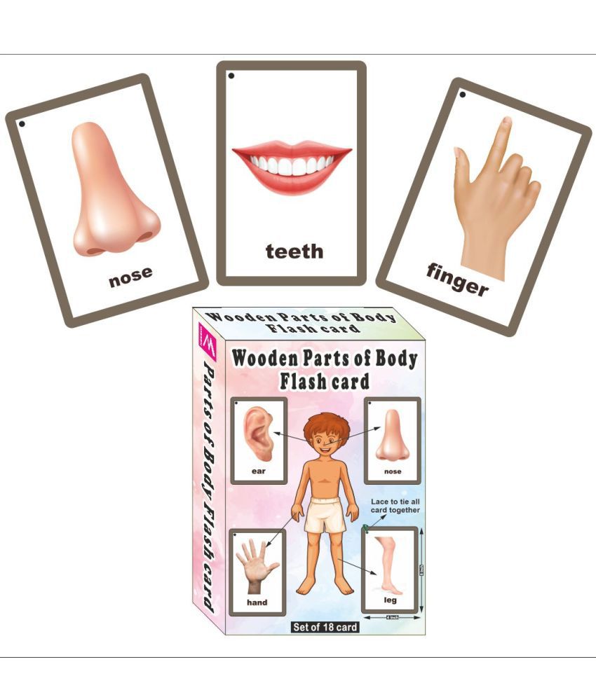     			WISSEN Wooden (MDF) Parts of Body Learning Flash card with lacing thread.