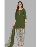 shree jeenmata collection Cotton Printed Kurti With Patiala Women's Stitched Salwar Suit - Green ( Pack of 1 )