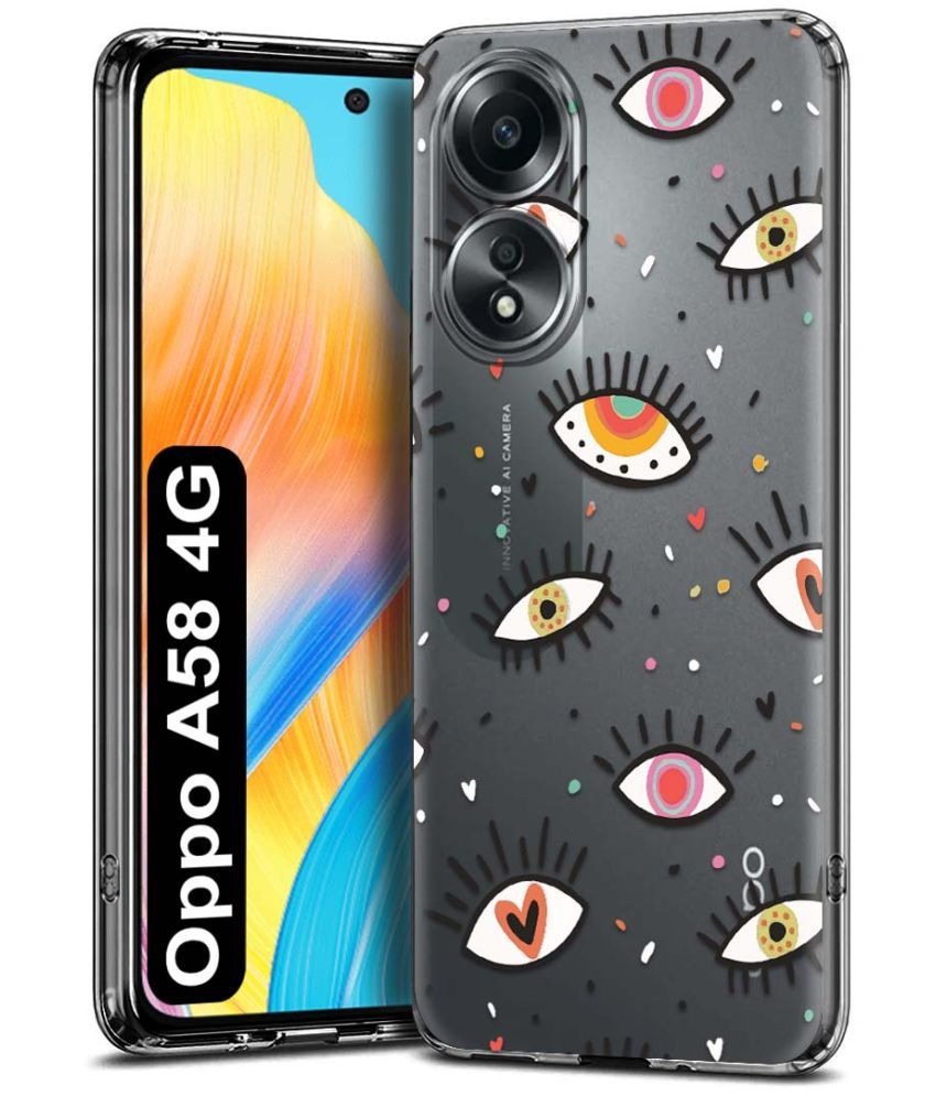     			Fashionury Multicolor Printed Back Cover Silicon Compatible For Oppo A58 4G ( Pack of 1 )