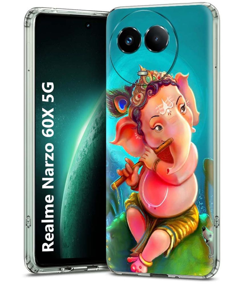     			Fashionury Multicolor Printed Back Cover Silicon Compatible For Realme Narzo 60x 5G ( Pack of 1 )